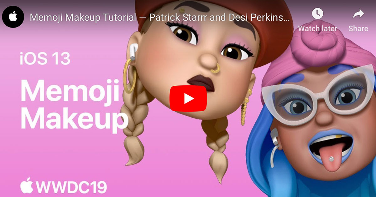 Tutorial de maquillaje de Memoji de la WWDC de Apple protagonizado por Patrick Starrr y Desi Perkins