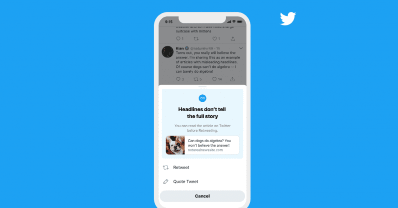 Twitter advertirá a los usuarios que retuiteen artículos sin leer primero