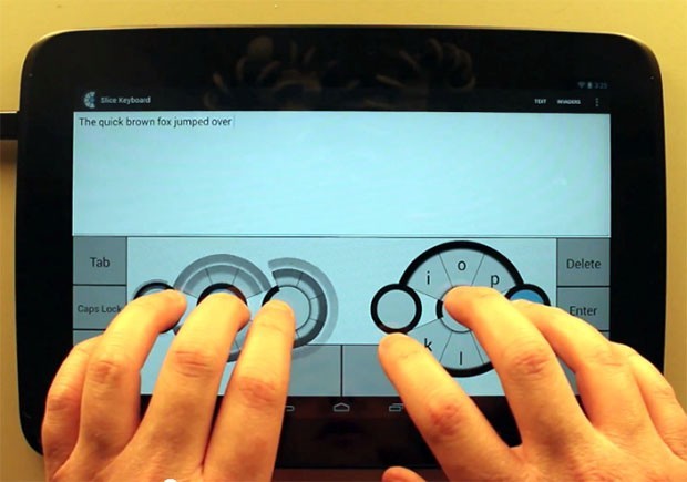Un teclado circular multitáctil para tabletas Android.  ¡Aunque no es para los débiles de corazón!