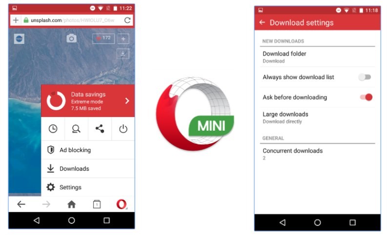 Una actualización de la aplicación Android Opera Mini beta agrega una barra de notificaciones de Facebook, un panel de descarga de medios y un reproductor de video amigable con una sola mano.