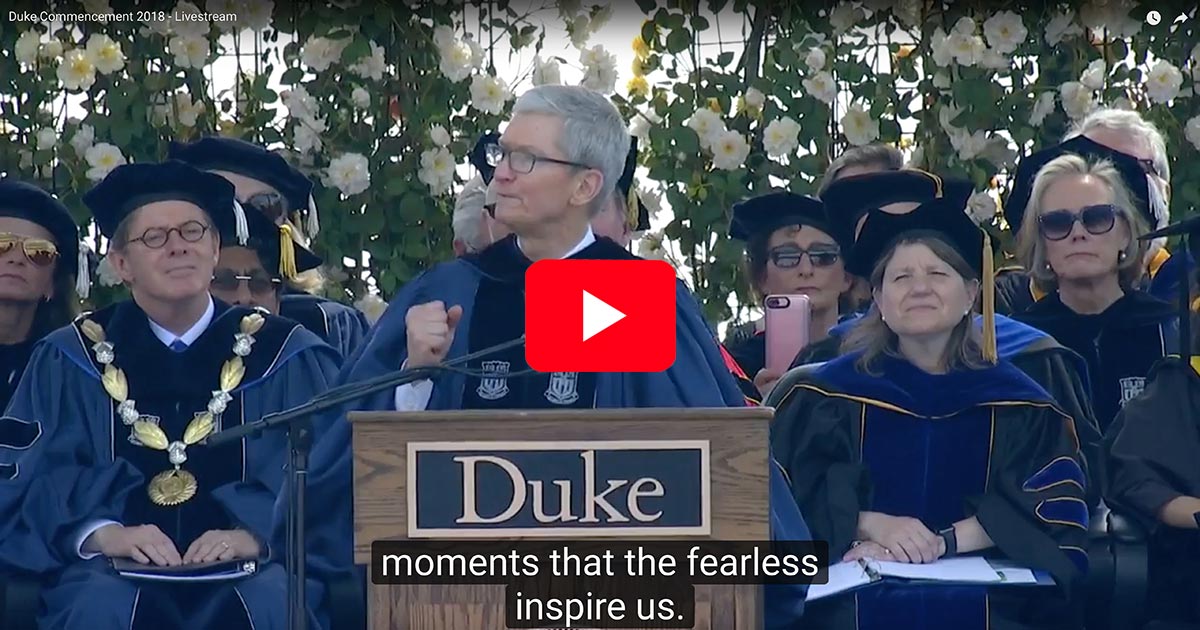Vea el discurso de graduación de Tim Cook en la Universidad de Duke