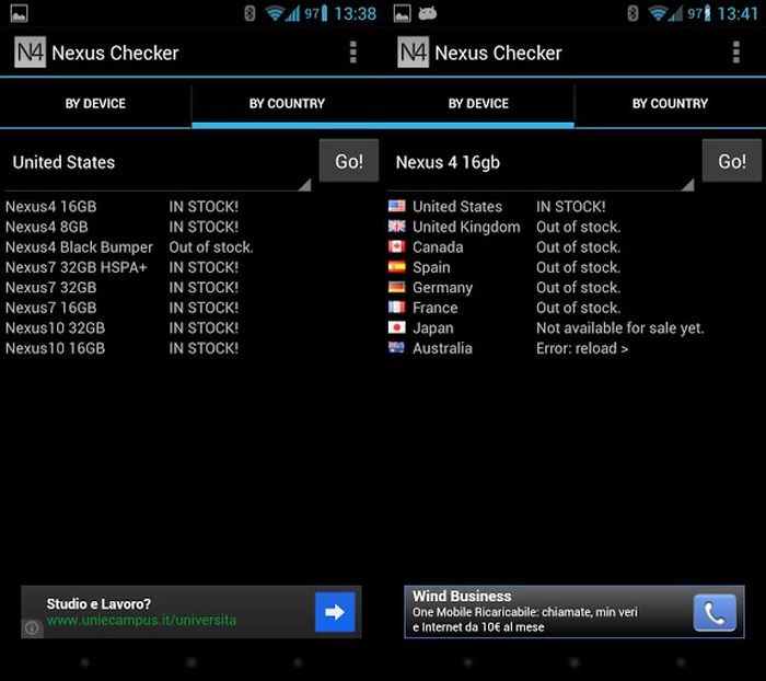 Verifique la disponibilidad de Play Store para dispositivos Nexus con la aplicación Nexus Checker.
