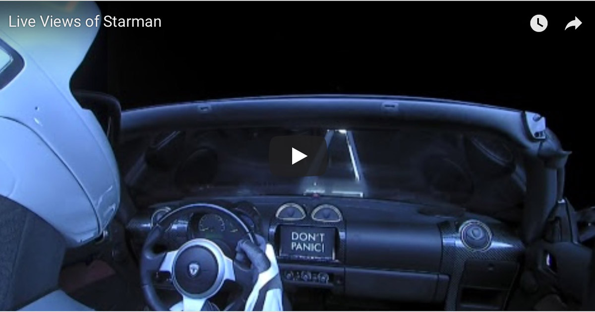 Video de 4 horas de SpaceX del viaje de Starman a Marte