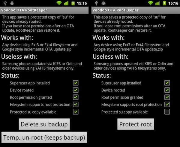 Vodoo OTA Root Keeper para HTC EVO 4G LTE: protege la raíz cuando actualiza su teléfono