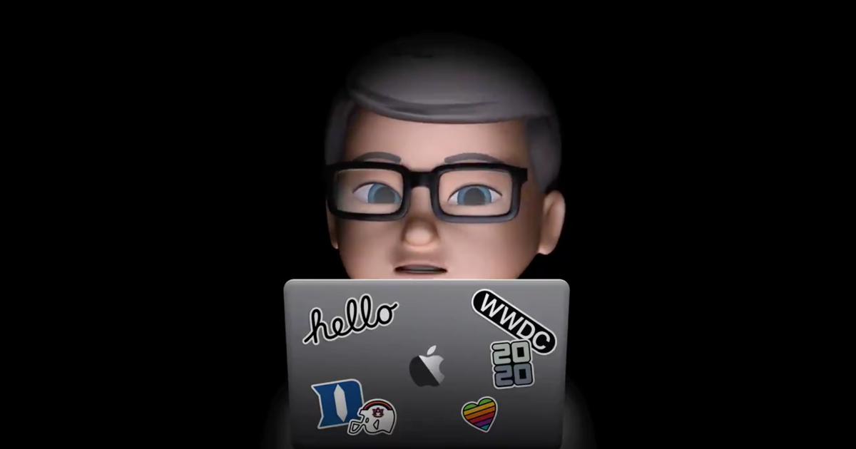 Tim Cook welcoming developers to WWDC... as an animated Memoji