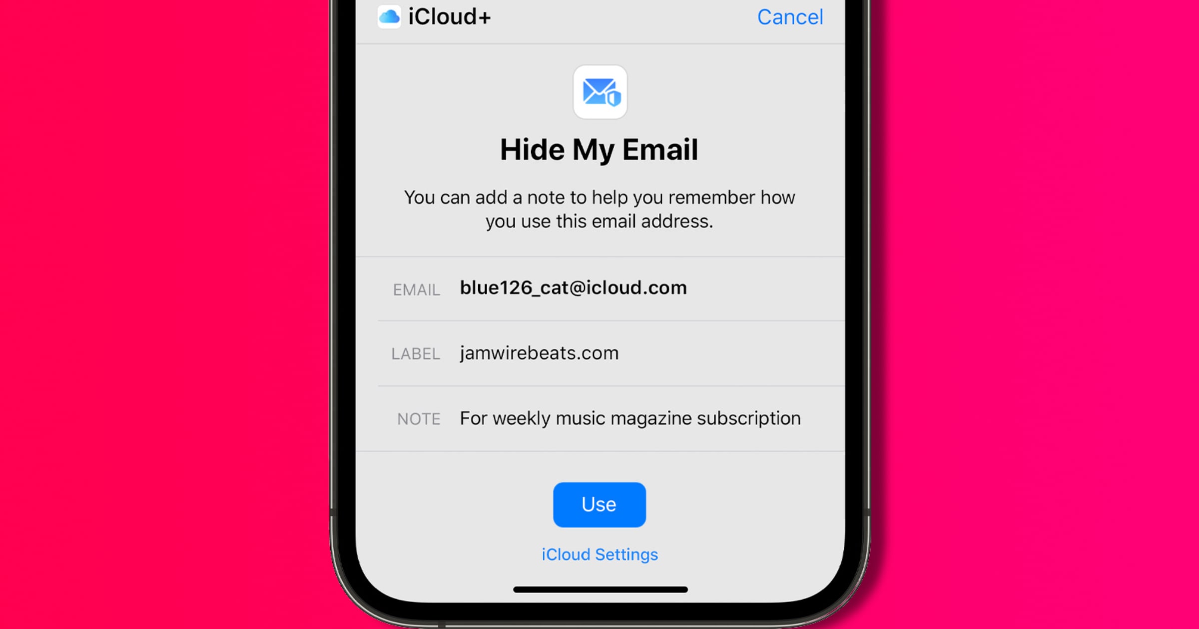 iOS 15 hide my email