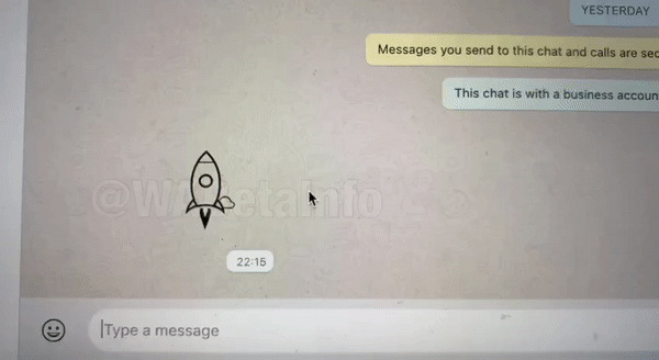 WhatsApp animated stickers rocket flying