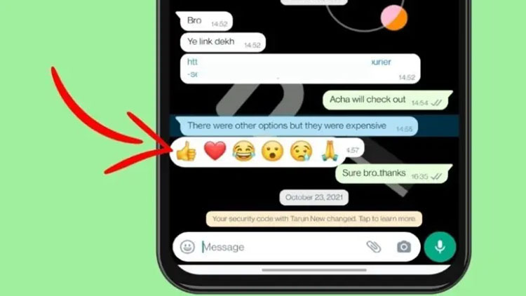 Whatsapp tendrá una función de notificación de reacción de mensaje como Facebook