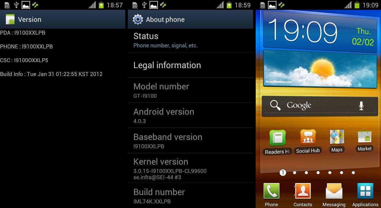 XXLPB -- Otra fuga de firmware de Android 4.0 para el Galaxy S2 i9100