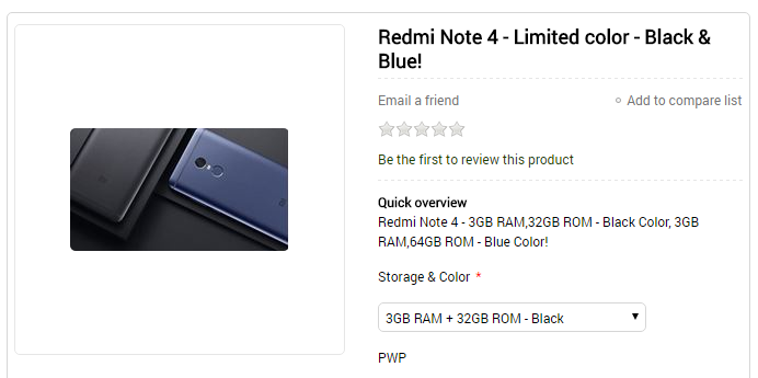 Xiaomi Redmi Note 4 en color azul y negro ahora disponible en Malasia