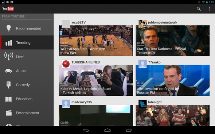 YouTube actualiza la aplicación de Android con una interfaz de usuario compatible con tabletas de 10 pulgadas