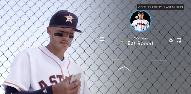La aplicación Blast Baseball mide la velocidad del bate y más.