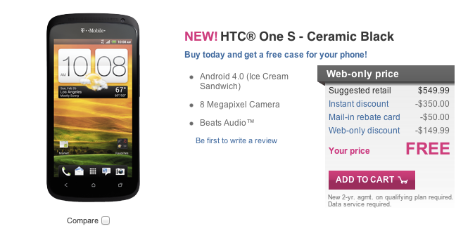 ¡El HTC One S negro llega a T-Mobile!