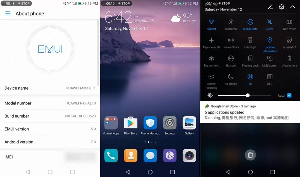 ¡El firmware del Huawei Mate 8 con la actualización de Android 7.0 Nougat también se filtra!