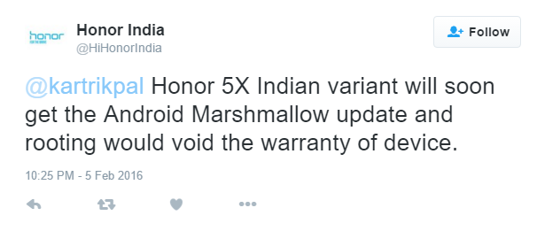 ¡Indian Honor 5X recibirá la actualización Marshmallow en las próximas semanas!