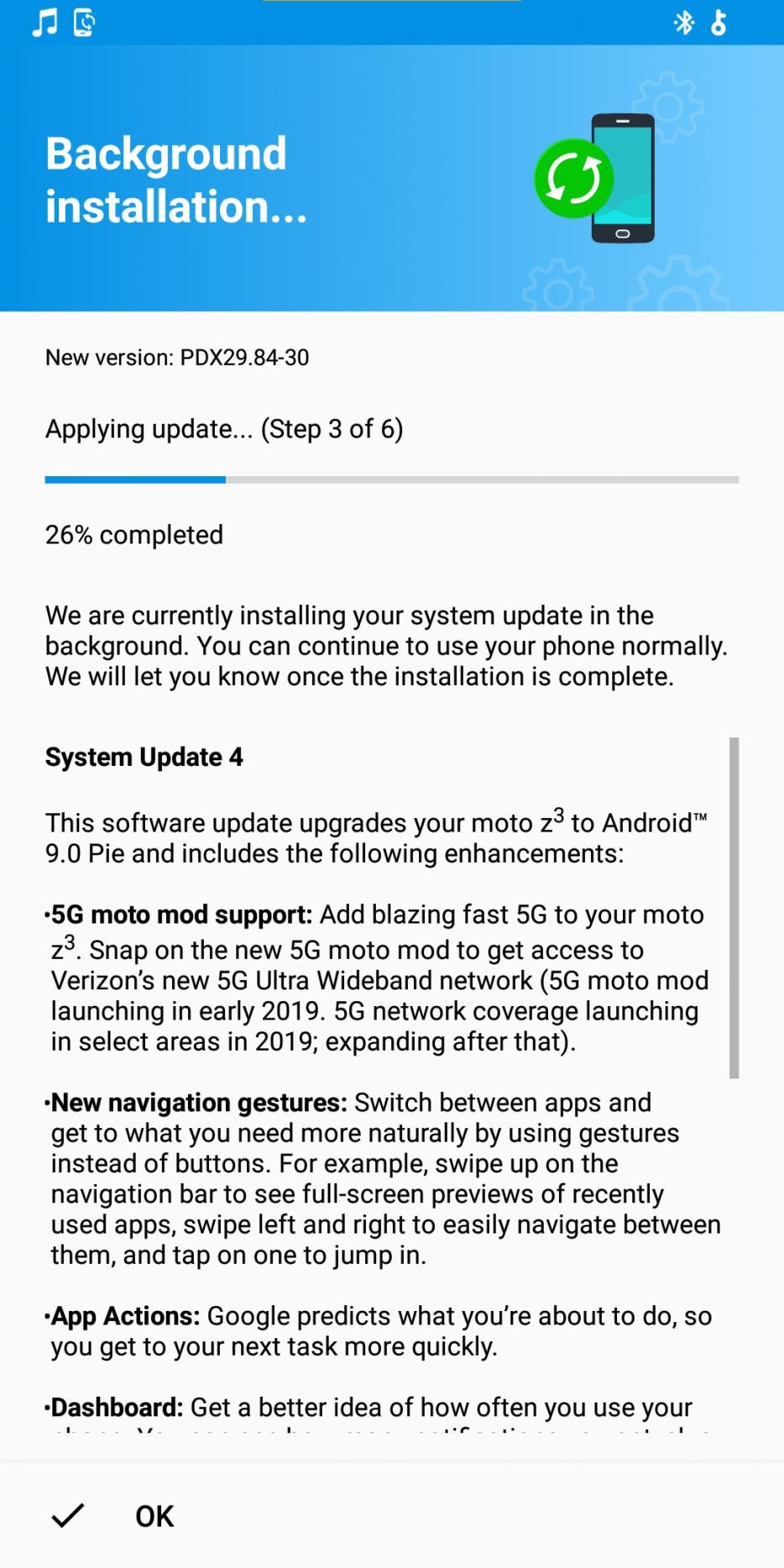 Moto Z3 Android 9 Pie Verizon