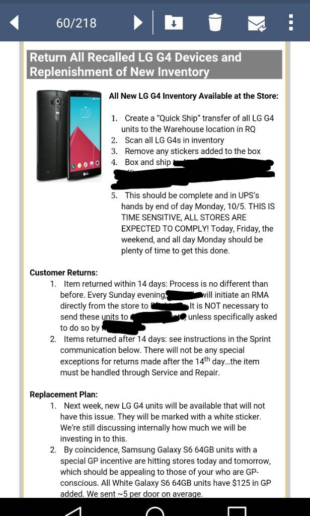 ¿Sprint LG G4 está siendo retirado?